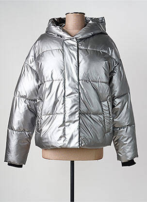 Geacă matlasată mâneci lungi cu glugă argintiu NOISY MAY femme