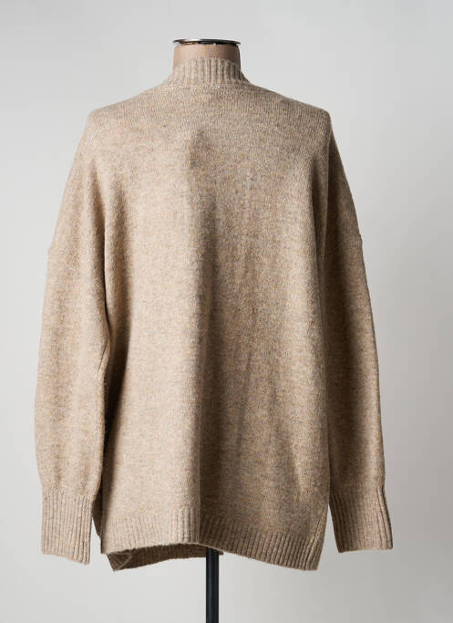 Vestă cu mâneci lungi guler în v bej NOISY MAY femme