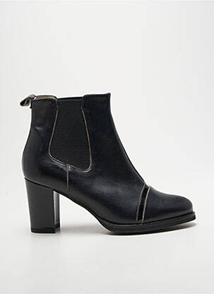 Botine/ghete țesătură satinată toc de 7 la 9 cm negru GADEA femeie