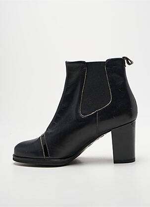Botine/ghete țesătură satinată toc de 7 la 9 cm negru GADEA femeie