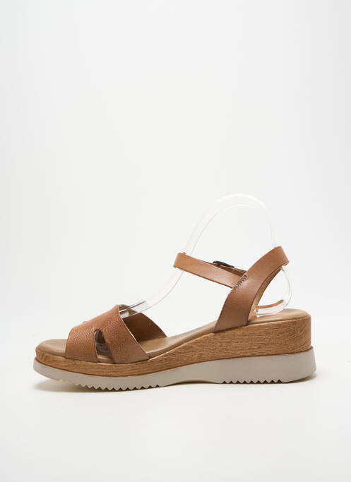 Sandale/pantofi decupați închidere cu buclă(e) toc de 4 la 6 cm maro PORRONET femme