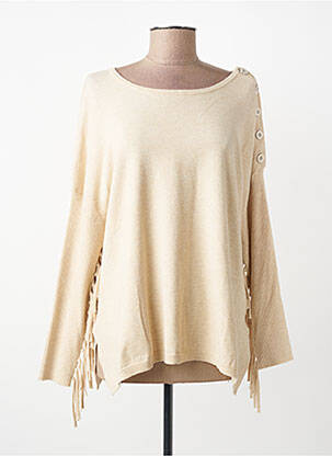 Pulover guler rotund mâneci lungi bej ANANKE femme