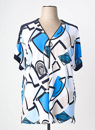 Tricou imprimeu fantezie mâneci scurte albastru JOSEPH RIBKOFF femme