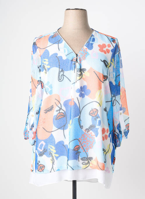 Top imprimeu fantezie mâneci 3/4 alb JOSEPH RIBKOFF femme