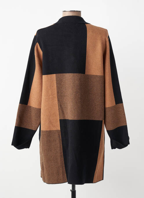 Vestă cu mâneci lungi croială cambrată maro MARBLE femme