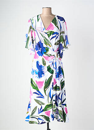 Rochie midi imprimeu floral mâneci scurte albastru JOSEPH RIBKOFF femeie