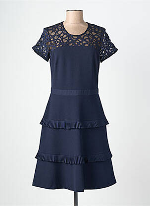 Rochie midi închidere cu fermoar la spate mâneci scurte albastru JOSEPH RIBKOFF femeie