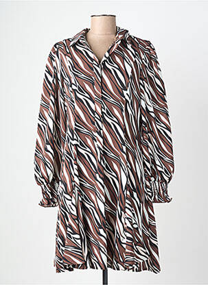 Rochie midi mâneci lungi mâneci lungi maro MARBLE femme