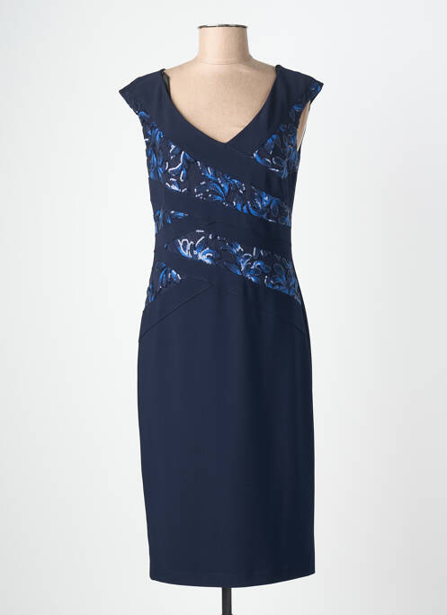 Rochie midi închidere cu fermoar la spate mâneci scurte albastru JOSEPH RIBKOFF femme