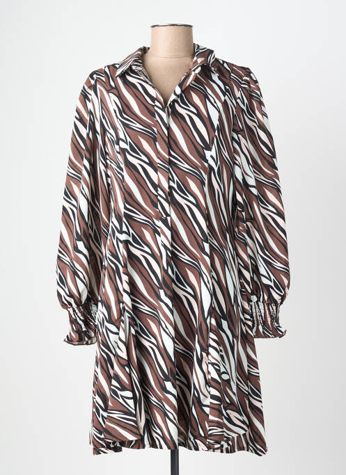 Rochie midi mâneci lungi mâneci lungi maro MARBLE femme