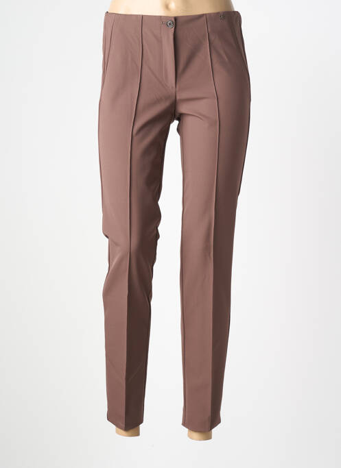 Pantalon 7/8 talie elastică mărime normală maro BASLER femme