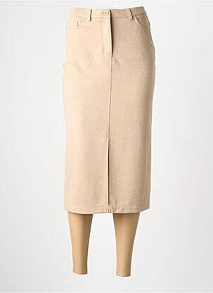 Fustă midi croială dreaptă bej FUEGO WOMAN femme