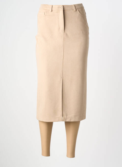 Fustă midi croială dreaptă bej FUEGO WOMAN femme