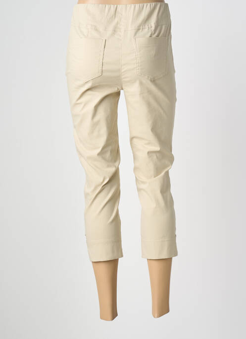 Pantalon trei sferturi talie elastică mărime normală bej ADELINA BY SCHEITER femme