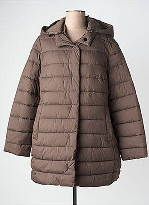 Geacă matlasată buzunare cu glugă maro ELENA MIRO femme