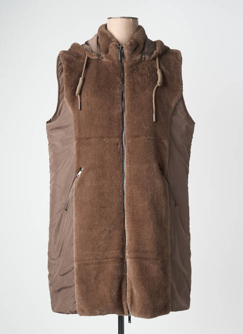 Geacă matlasată buzunare cu glugă maro ANANKE femme