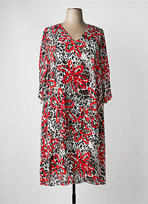 Rochie midi mâneci 3/4 mâneci 3/4 roșu SEMPRE PIU femme