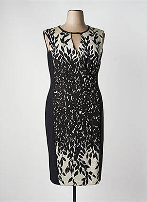 Rochie midi imprimeu fantezie fără mâneci negru JOSEPH RIBKOFF femme