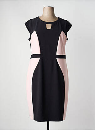 Rochie midi închidere cu fermoar la spate mâneci scurte negru JOSEPH RIBKOFF femme