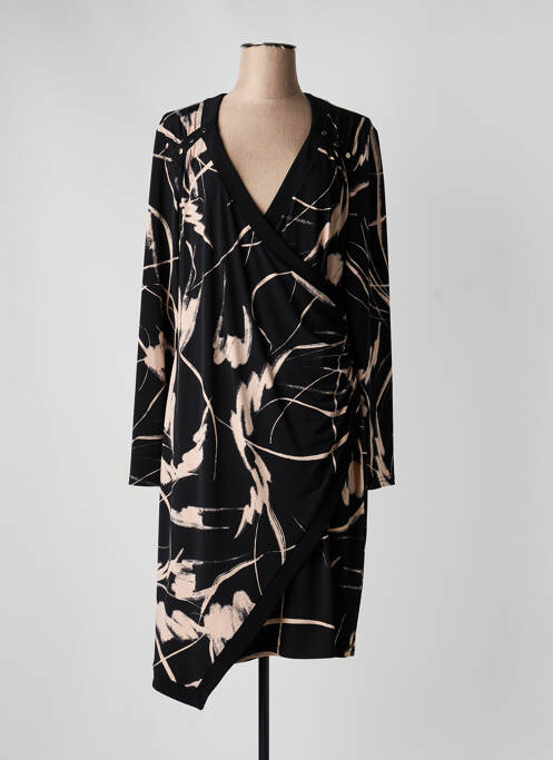 Rochie midi imprimeu fantezie mâneci lungi negru JOSEPH RIBKOFF femme