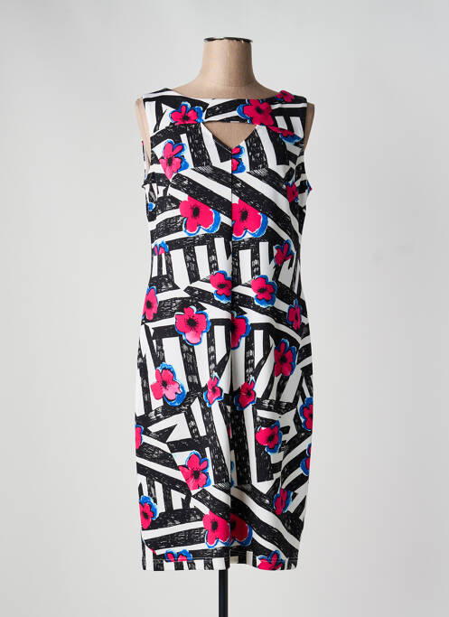 Rochie midi imprimeu fantezie fără mâneci negru JOSEPH RIBKOFF femme