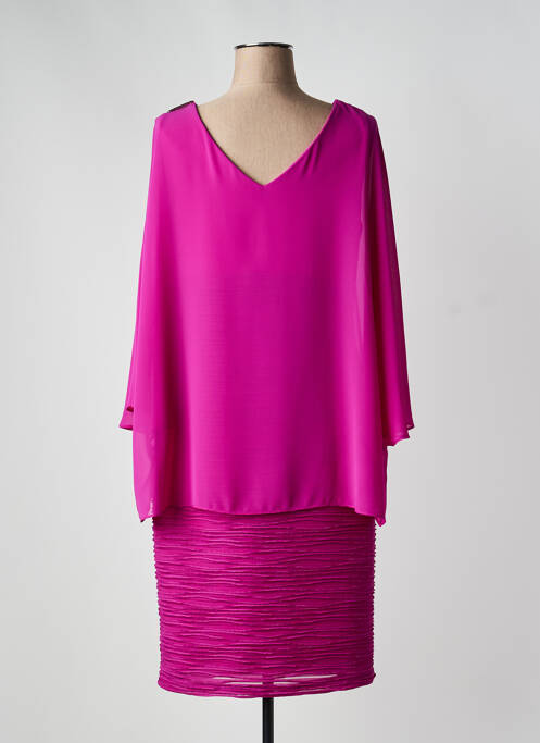 Rochie midi țesătură crep mâneci scurte roz JOSEPH RIBKOFF femme