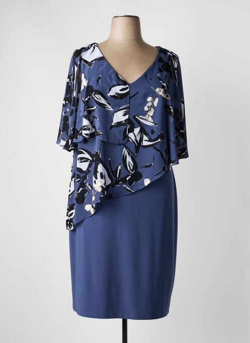 Rochie midi imprimeu fantezie mâneci scurte albastru JOSEPH RIBKOFF femme