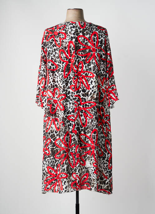 Rochie midi mâneci 3/4 mâneci 3/4 roșu SEMPRE PIU femme