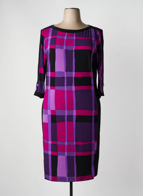 Rochie midi imprimeu fantezie mâneci scurte violet JOSEPH RIBKOFF femme