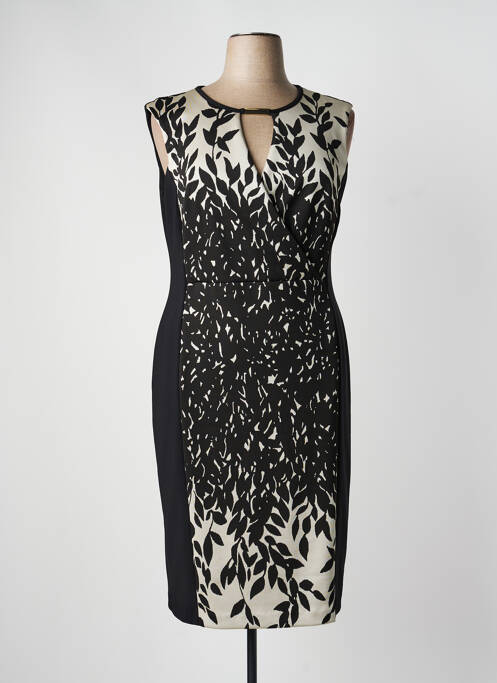 Rochie midi imprimeu fantezie fără mâneci negru JOSEPH RIBKOFF femme