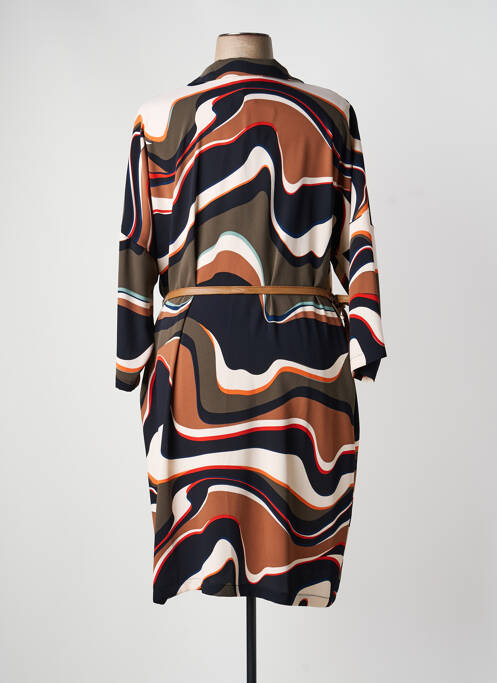Rochie midi imprimeu fantezie mâneci lungi maro JOSEPH RIBKOFF femme