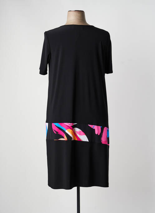 Rochie midi imprimeu fantezie mâneci scurte negru JOSEPH RIBKOFF femme