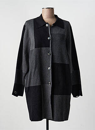 Vestă cu mâneci lungi închidere cu nasturi pe față gri MARBLE femme