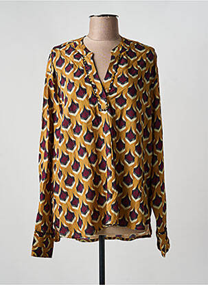 Bluză țesătură poplin mâneci lungi galben STORIATIPIC femme