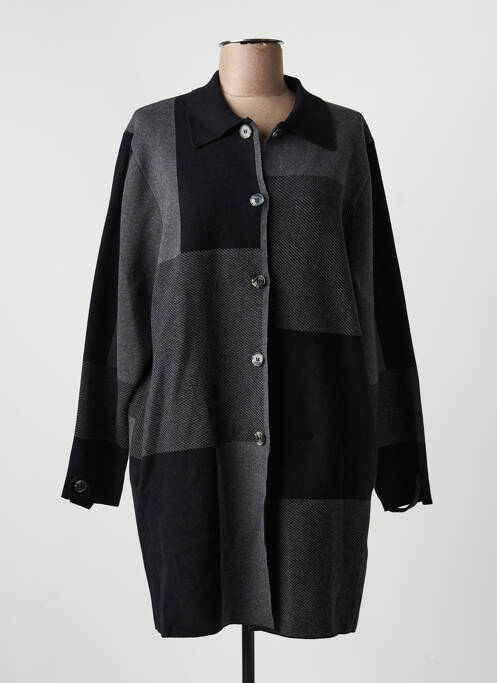 Vestă cu mâneci lungi închidere cu nasturi pe față gri MARBLE femme