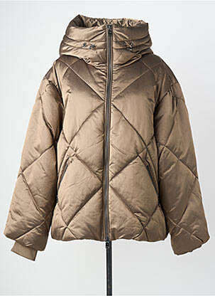 Geacă matlasată buzunare cu glugă maro BEAUMONT femme