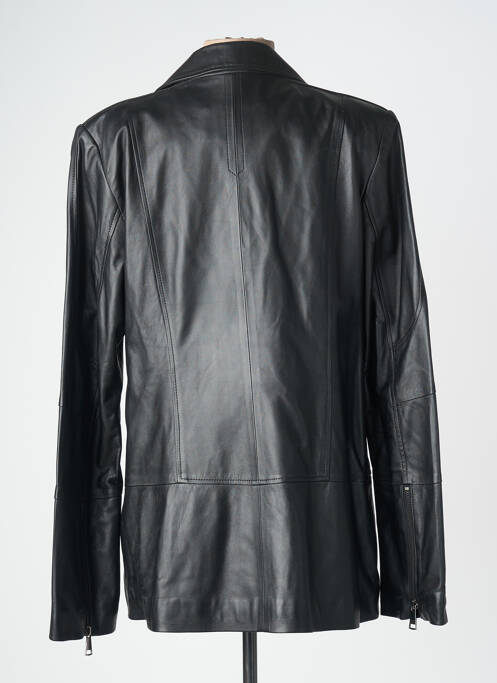 Geacă din piele finisaj interior căptușeală satinată negru L'UNIVERS DU LUXE femme