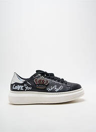 Adidași țesătură satinată toc de 4 la 6 cm negru GIO+ femme