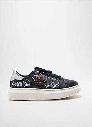 Adidași țesătură satinată toc de 4 la 6 cm negru GIO+ femme