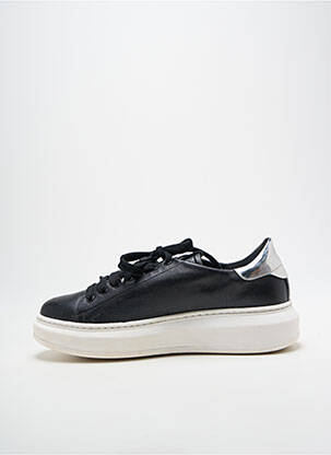 Adidași țesătură satinată toc de 4 la 6 cm negru GIO+ femeie