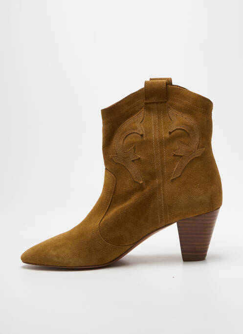 Botine/ghete vârf ascuțit toc de 7 la 9 cm maro BA&SH femme