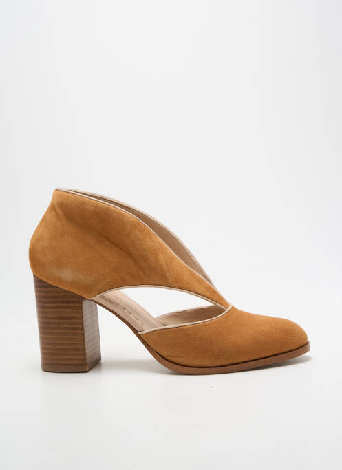 Pantofi cu toc toc pătrat toc de 7 la 9 cm maro MELLOW YELLOW femme