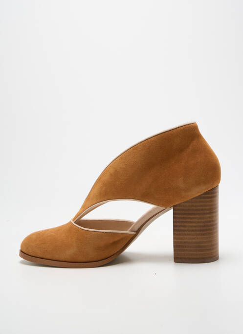 Pantofi cu toc toc pătrat toc de 7 la 9 cm maro MELLOW YELLOW femme