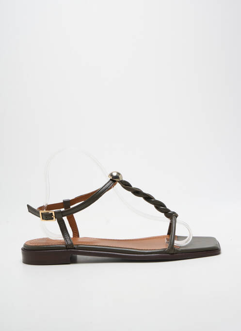 Sandale/pantofi decupați chiquet toc plat până la 3 cm verde BILLIBI femme