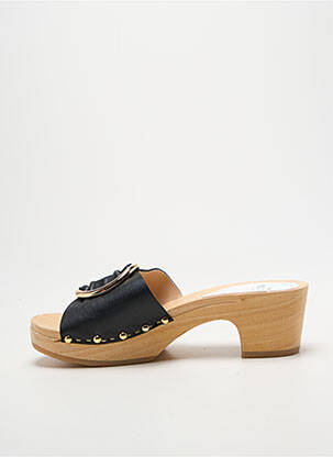 Mulete/saboți țesătură satinată toc de 4 la 6 cm negru YOUYOU femeie