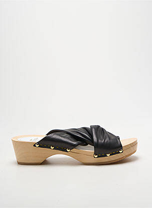 Mulete/saboți semi compensat toc de 4 la 6 cm negru YOUYOU femme