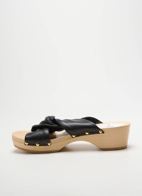 Mulete/saboți semi compensat toc de 4 la 6 cm negru YOUYOU femme