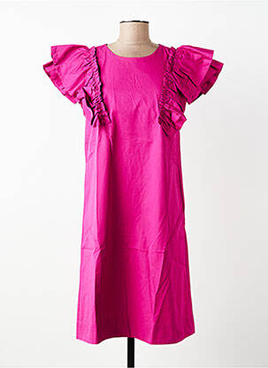 Rochie midi mâneci scurte mâneci scurte roz ALPHA STUDIO femeie