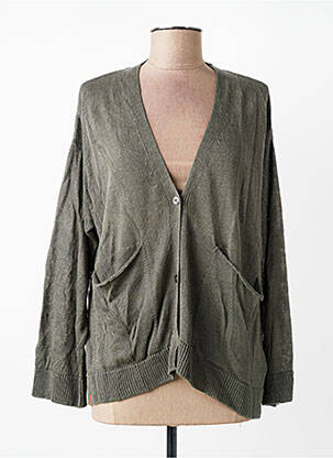 Vestă cu mâneci lungi elasticitate verde MAEVY femme