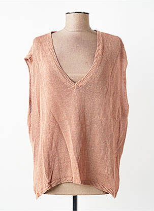 Pulover guler în v fără mâneci roz MAEVY femme